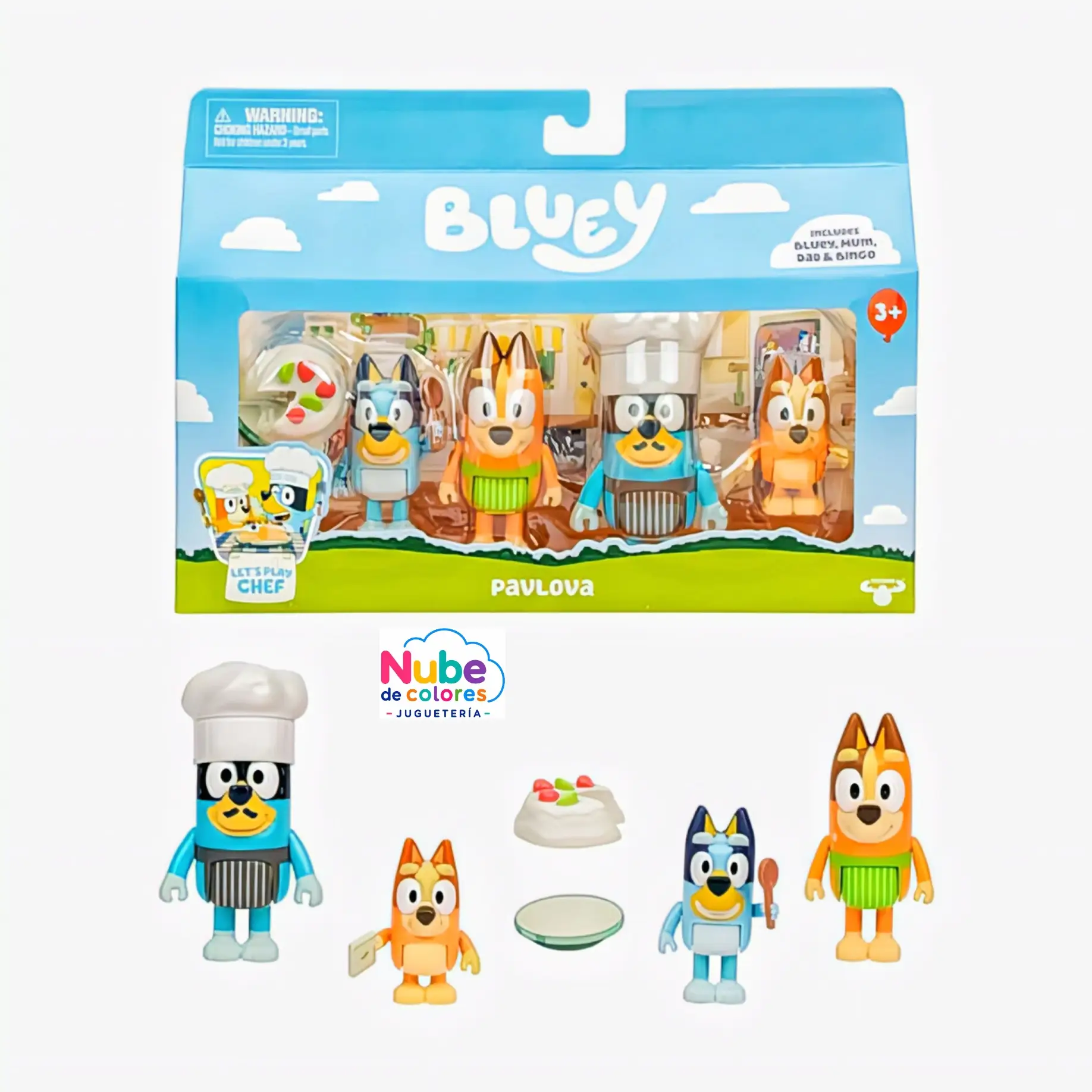 4 FIGURAS BLUEY CHEFS