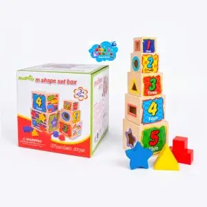 CUBOS APILABLES CON ENCAJES DE MADERA