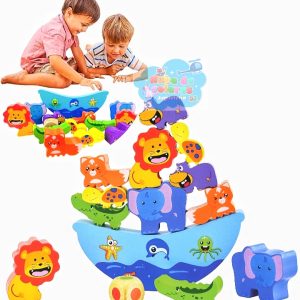 JUEGO EQUILIBRAR ANIMALES MADERA