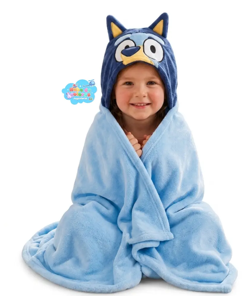 MANTA CON CAPUCHA 3D - BLUEY - Imagen 4