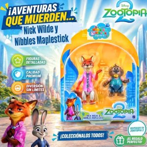 ZOOTOPIA 2 FIGURAS - NICK WILDE Y NIBBLES MAPLESTICK