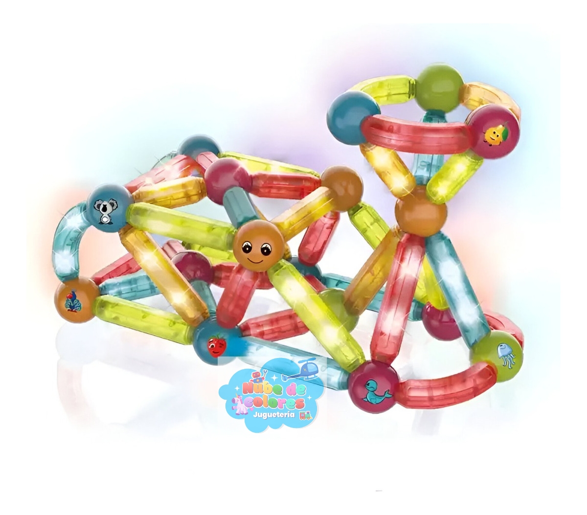 BLOQUES MAGNÉTICOS LUMINOSOS 52 PCS. - Imagen 2