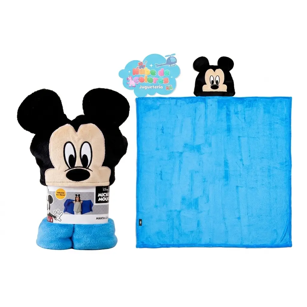MANTA CON CAPUCHA 3D - MICKEY MOUSE