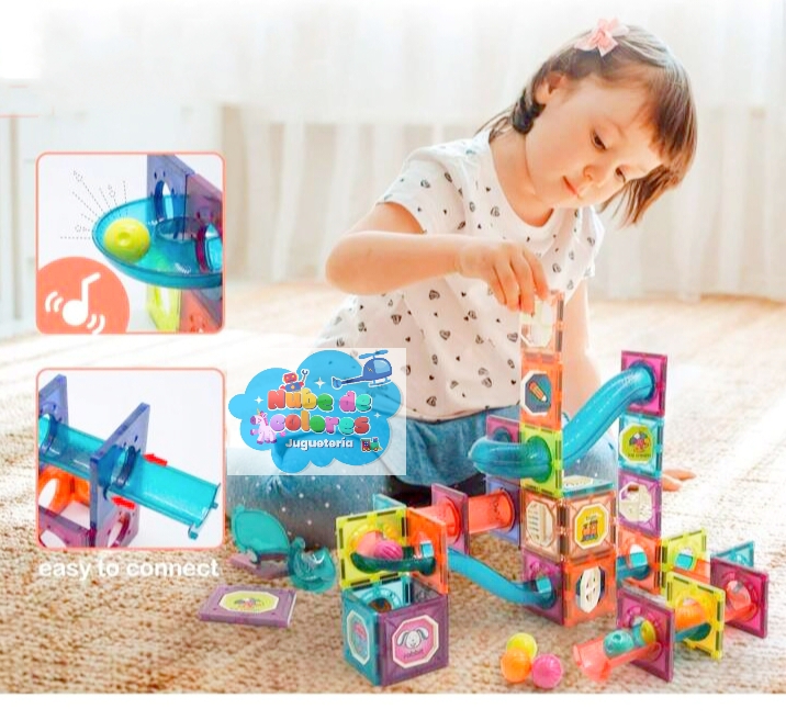 BLOQUES DE IMANES CON TOBOGANES 61 PCS. MAGNETICO - Imagen 7