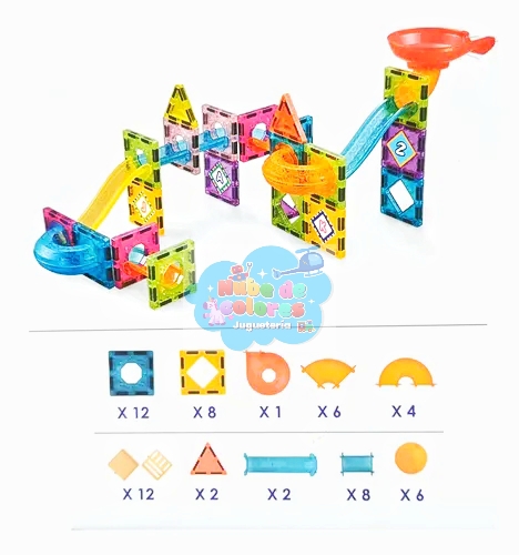 BLOQUES DE IMANES CON TOBOGANES 61 PCS. MAGNETICO - Imagen 4