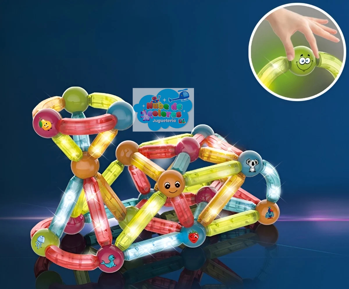 BLOQUES MAGNÉTICOS LUMINOSOS 52 PCS. - Imagen 7