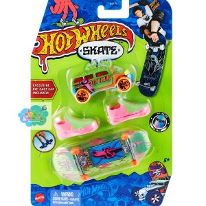 HOT WHEELS - SKATE + ZAPATILLAS + VEHÍCULO