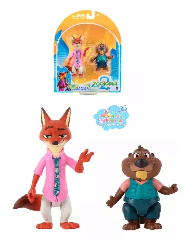ZOOTOPIA 2 FIGURAS - NICK WILDE Y NIBBLES MAPLESTICK - Imagen 2