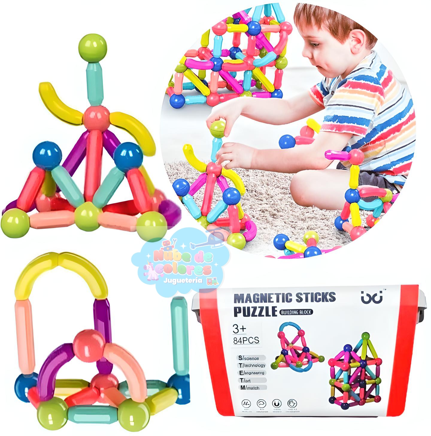 MALETA BLOQUES MAGNÉTICOS 84 PCS.