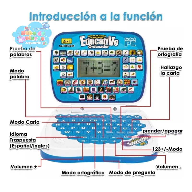 COMPUTADOR EDUCATIVO AZUL - Imagen 3