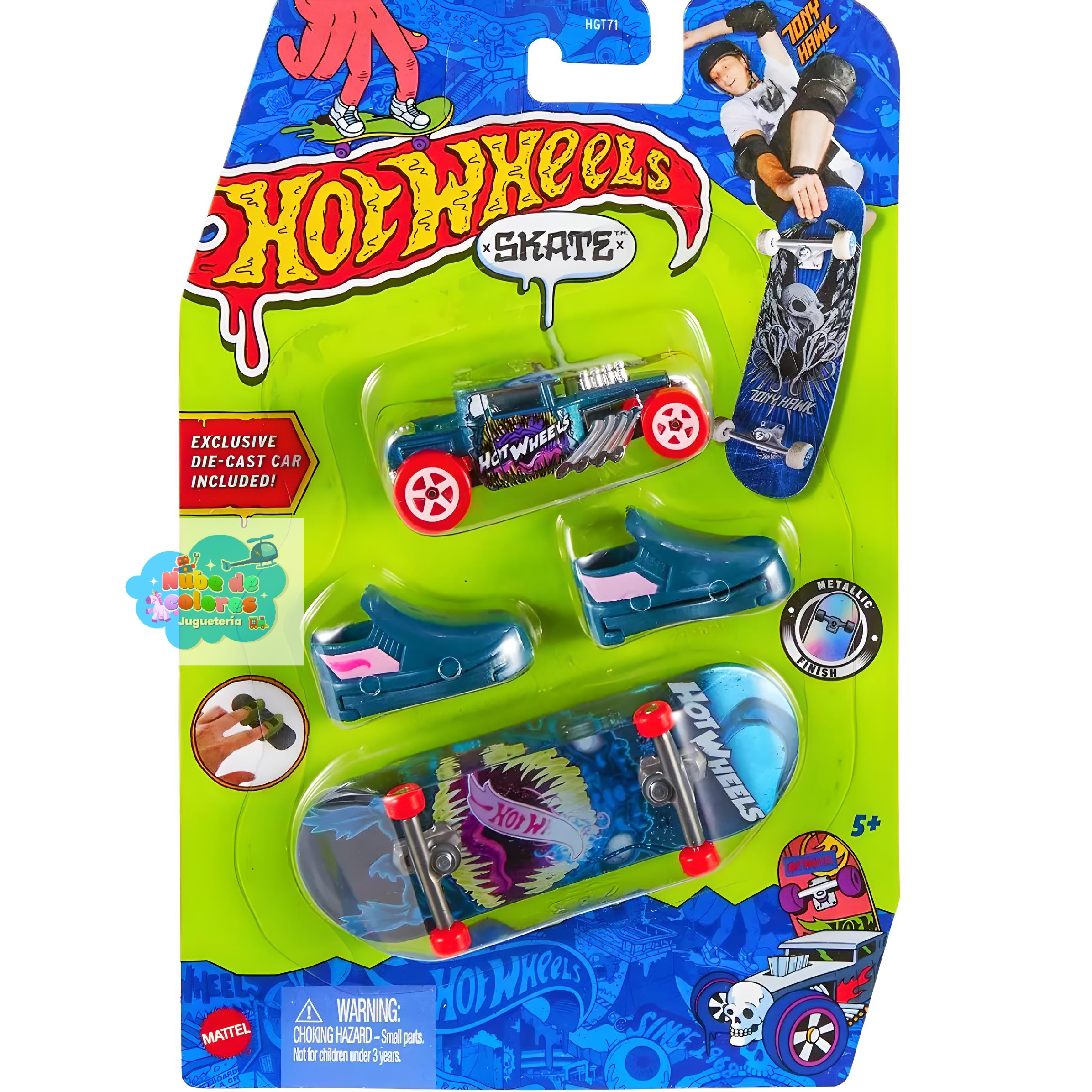 HOT WHEELS - SKATE + ZAPATILLAS + VEHÍCULO