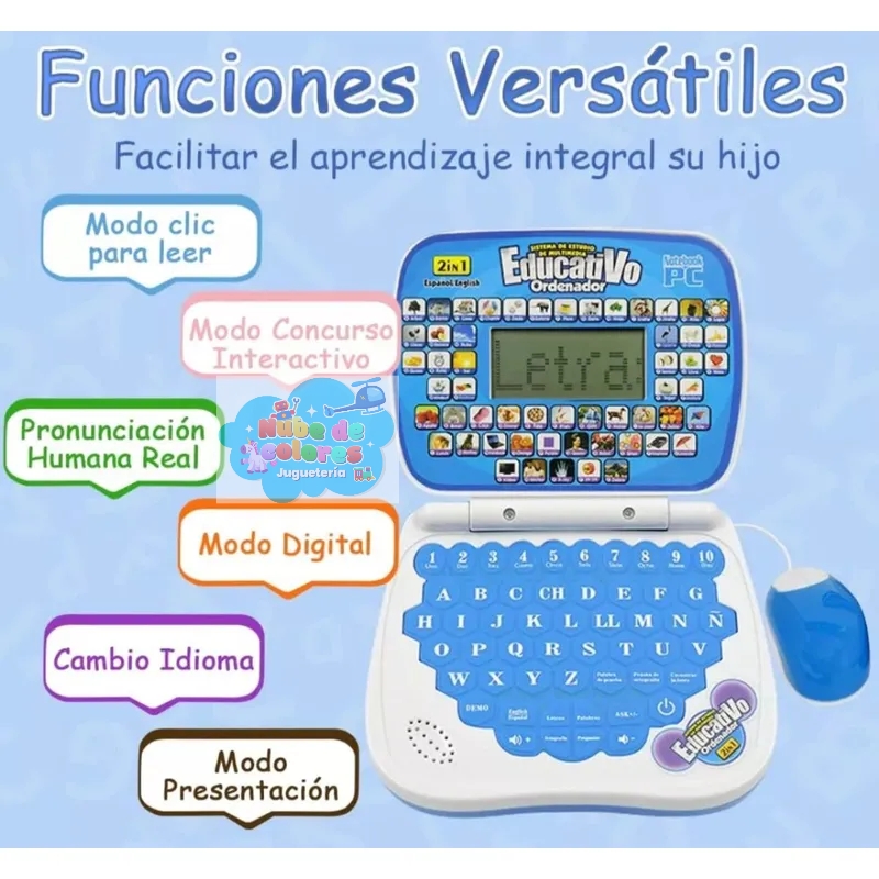 COMPUTADOR EDUCATIVO AZUL - Imagen 4