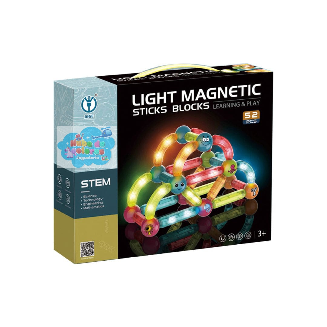 BLOQUES MAGNÉTICOS LUMINOSOS 52 PCS. - Imagen 9