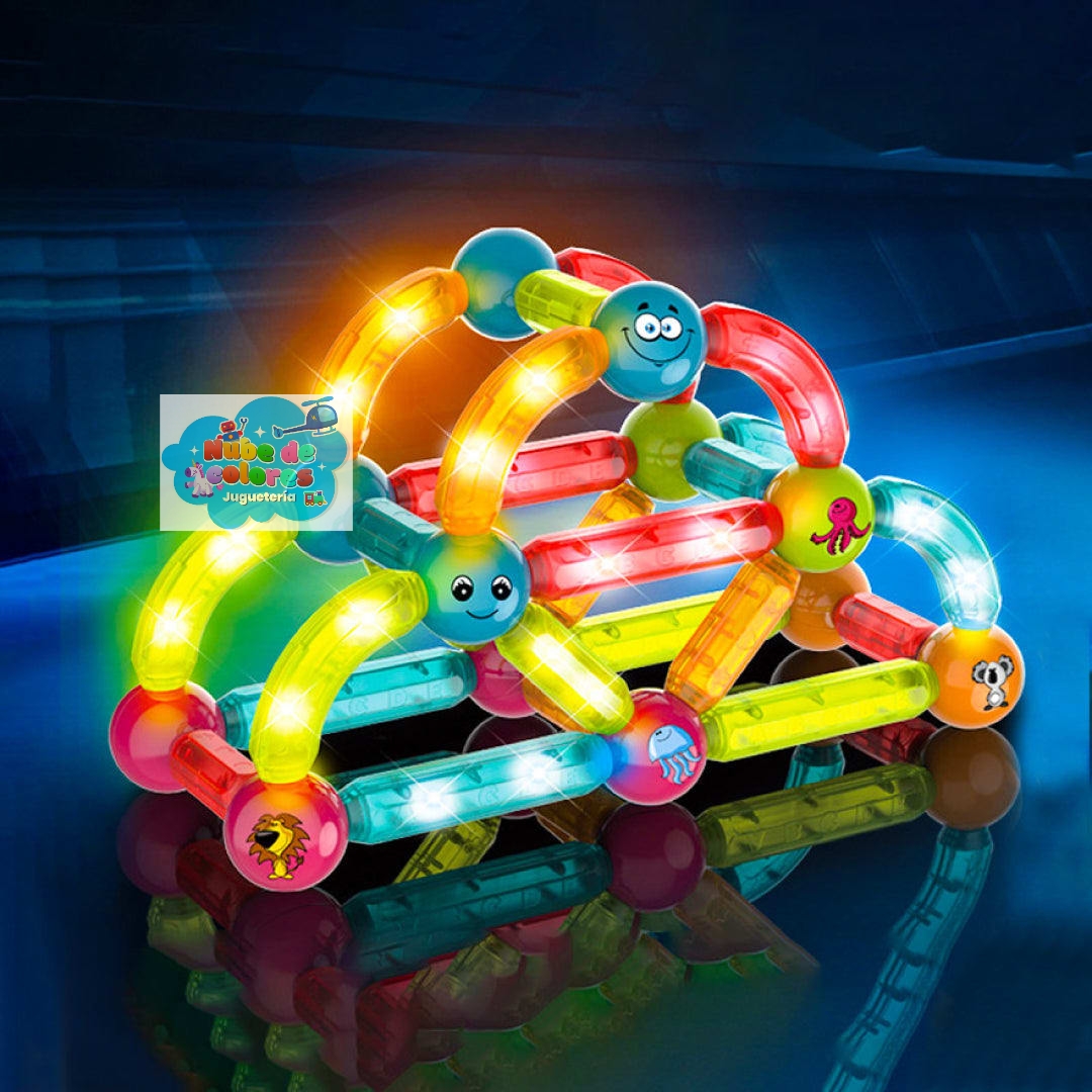 BLOQUES MAGNÉTICOS LUMINOSOS 52 PCS. - Imagen 3