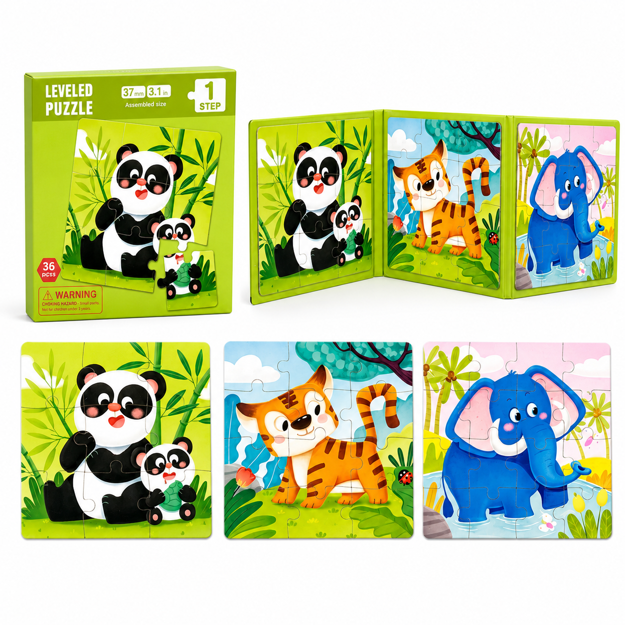 PUZZLE IMANTADO NIVEL 1 - Animales de la selva