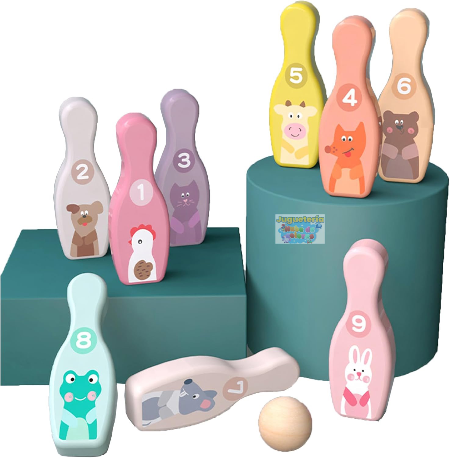 JUEGO BOWLING MADERA MULTICOLOR - Imagen 2