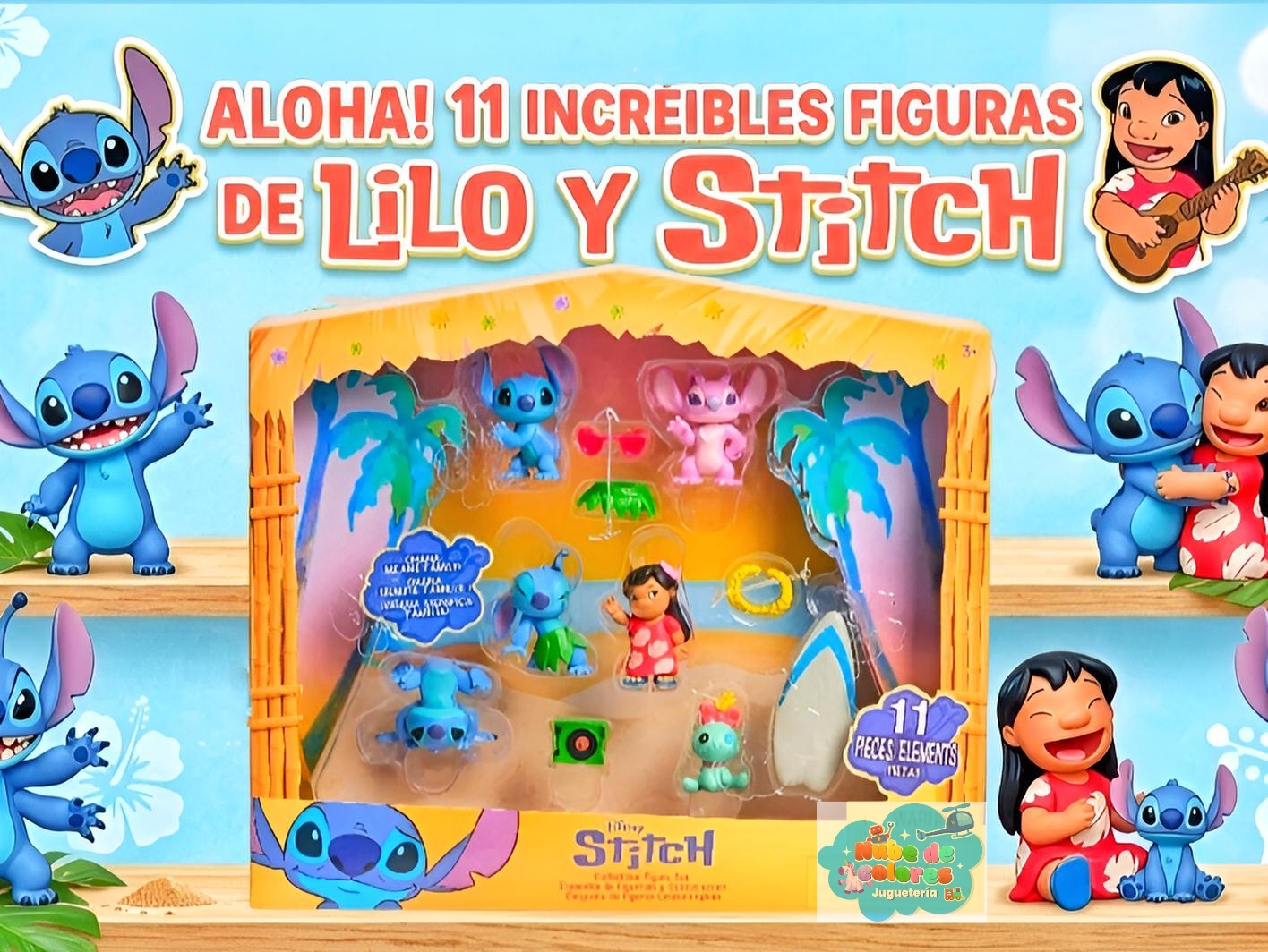 FIGURAS LILO Y STITCH - DISNEY 11 PZAS.