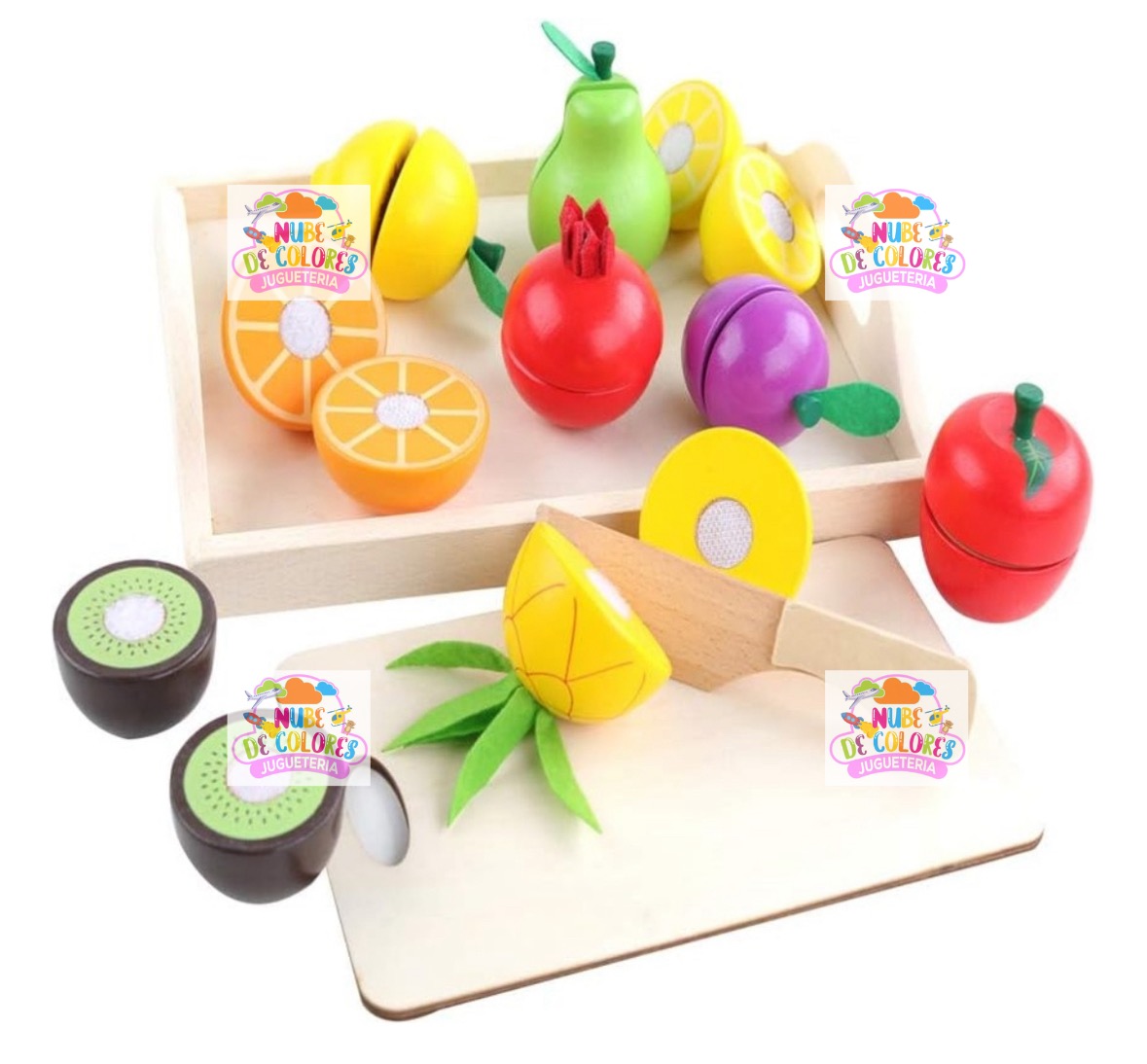 SET DE FRUTAS DE MADERA PARA CORTAR - Imagen 5