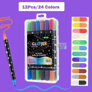 LÁPICES ULTRA GLITTER 12u/ 24 colores MALETA