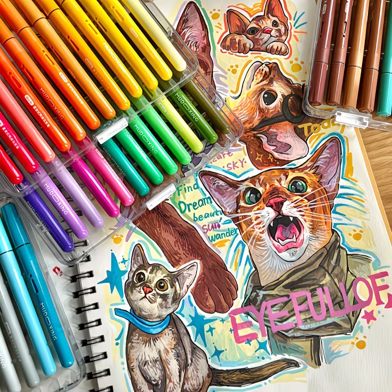 LÁPICES ACRÍLICOS ACABADO PROFESIONAL – PUNTA PINCEL 60 COLORES - Imagen 13
