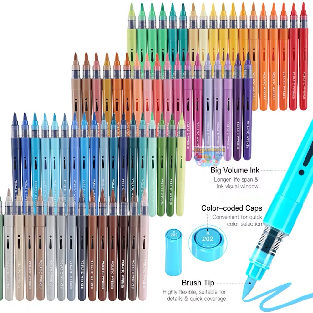 LÁPICES ACRÍLICOS ACABADO PROFESIONAL – PUNTA PINCEL 36 COLORES - Imagen 11