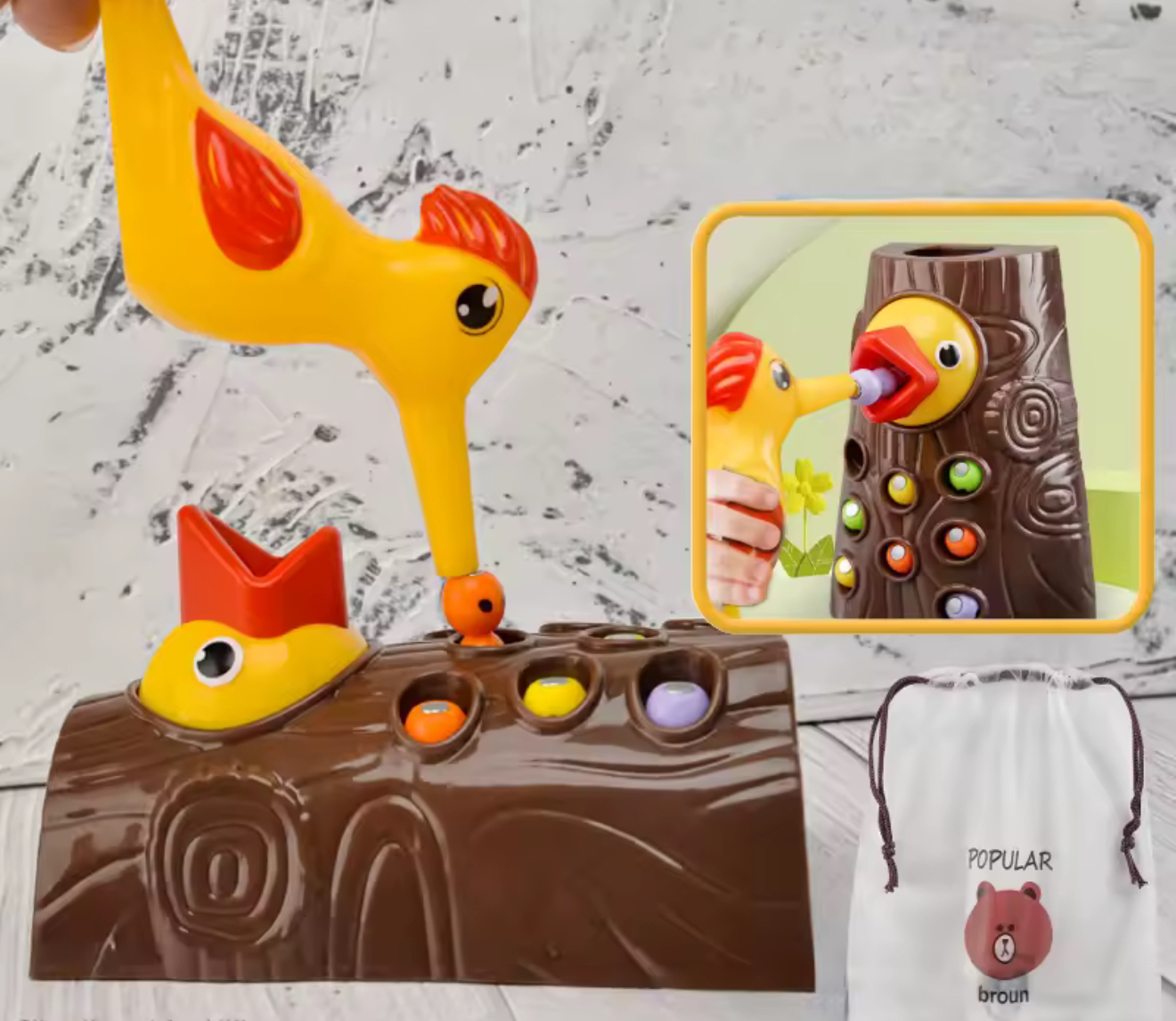 PÁJARO CARPINTERO MAGNÉTICO - JUEGO MONTESSORI - Imagen 3
