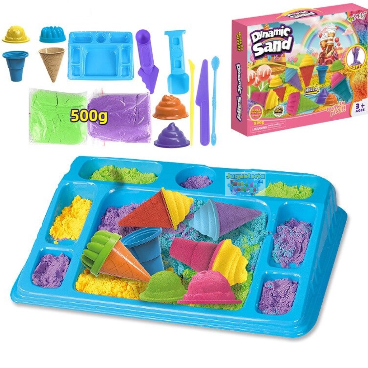 SET ARENA MÁGICA + ARENERO + ACCESORIOS ( helados)