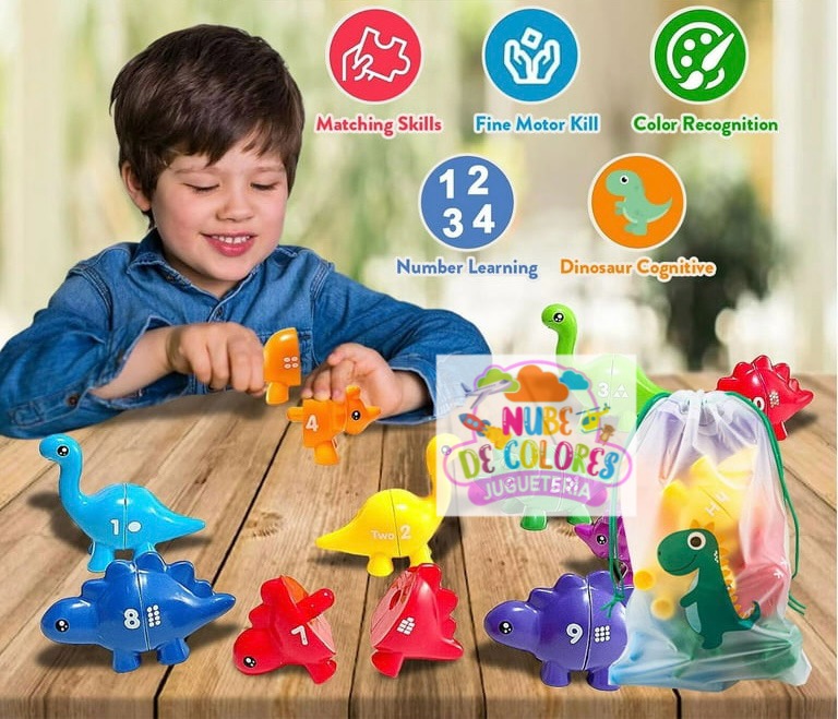 DINOSAURIO ENCAJES - NÚMEROS Y COLORES - Imagen 4