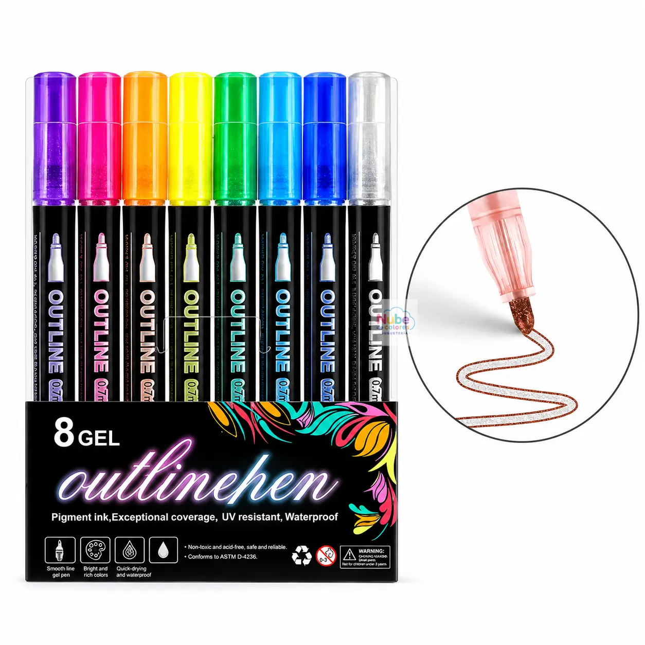 LÁPICES OUTLINE ( brillante y color ) 8u